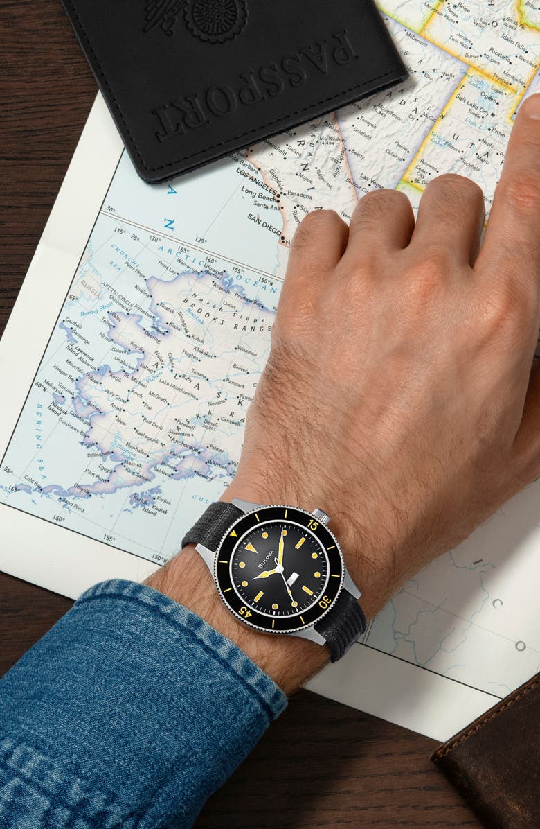 BULOVA Archive Series MIL-SHIPS Bronze NATO Strap Watch, 41mm, Alternate, color, 