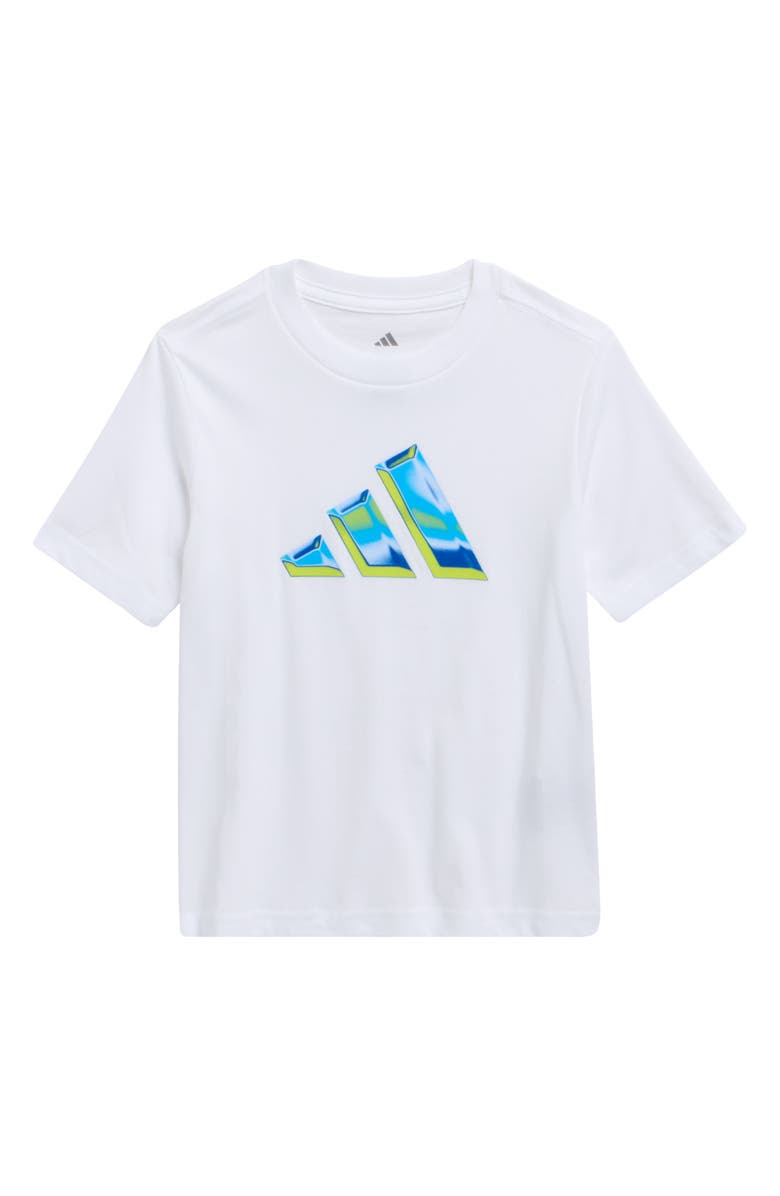 adidas Kids' Heat Map Logo Cotton Graphic T-Shirt, Main, color, White