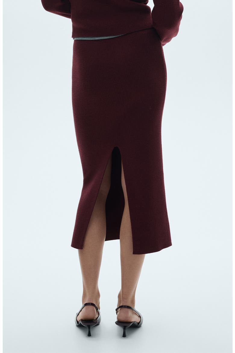 Rib Midi Skirt, Alternate, color, WINE