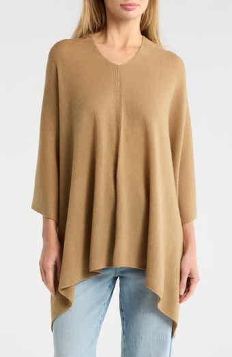 Cowl Neck Knit Poncho