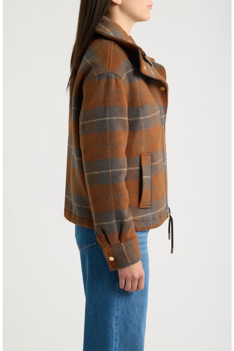 Plaid Bomber Jacket, Alternate, color, ORANGE PLAID