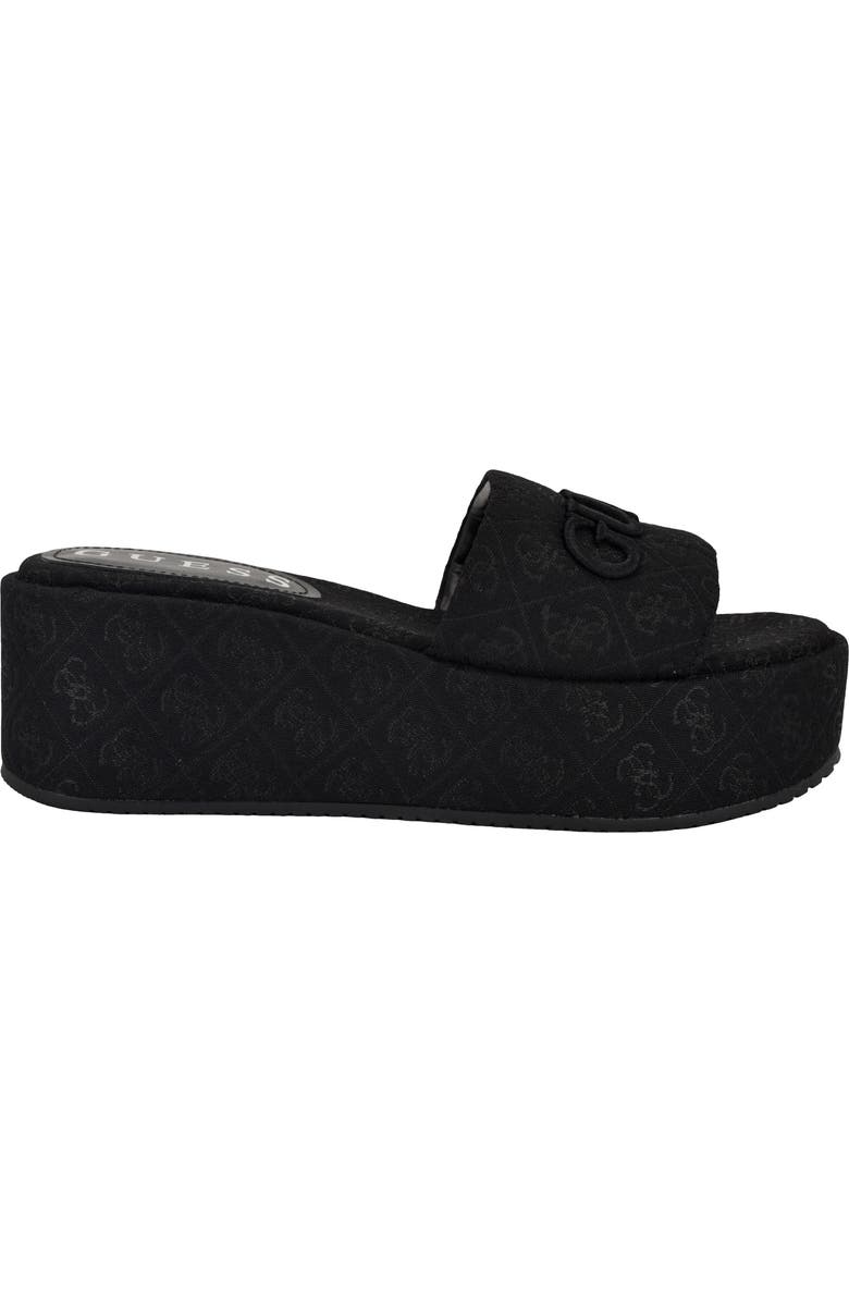 GUESS Bintai Platform Wedge Slide Sandal, Alternate, color, Black