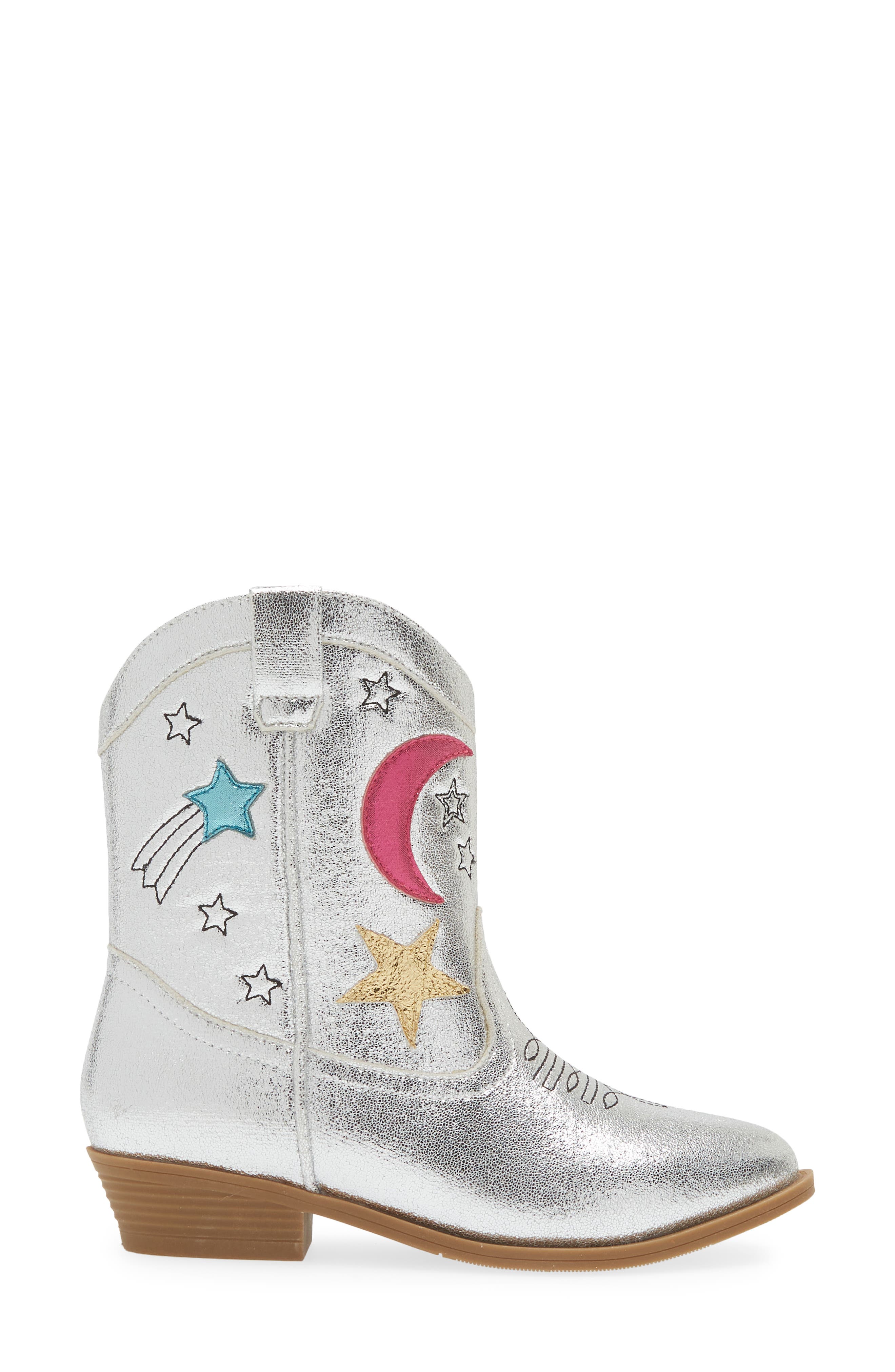 Tucker + Tate Spring Metallic Western Boot, Alternate, color, Silver Multi