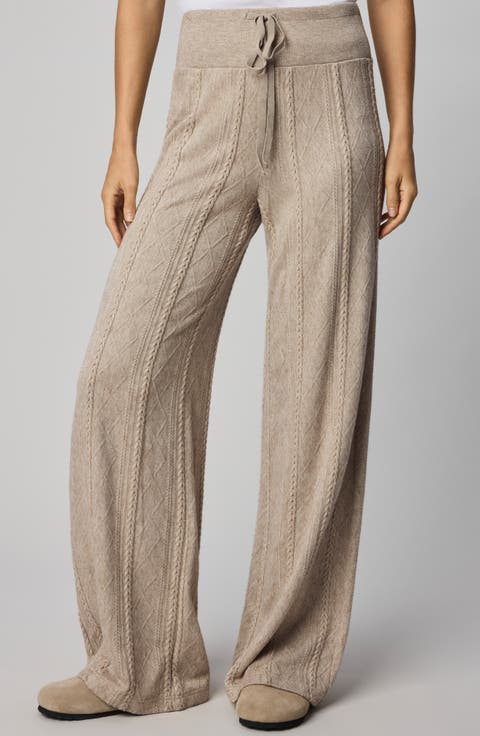 Cable Drawstring Wide Leg Pants