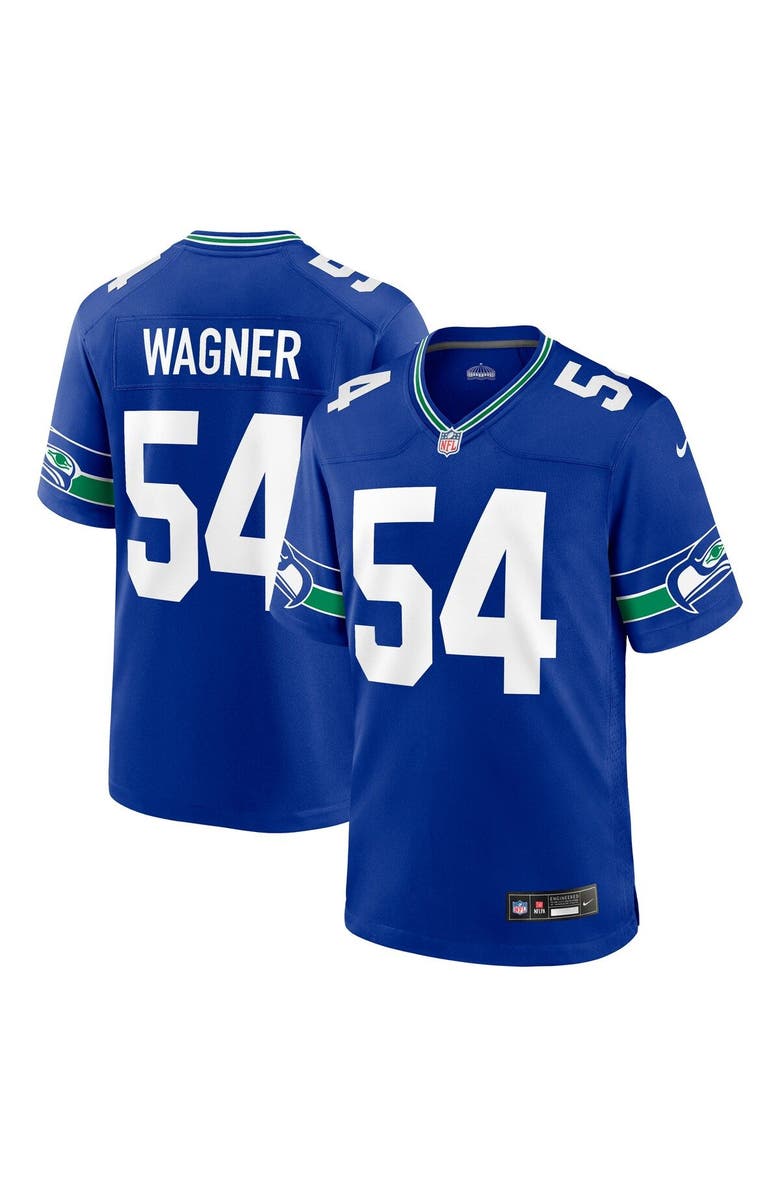 Nike Men's Nike Bobby Wagner Royal Seattle Seahawks Throwback Player Game Jersey, Alternate, color,