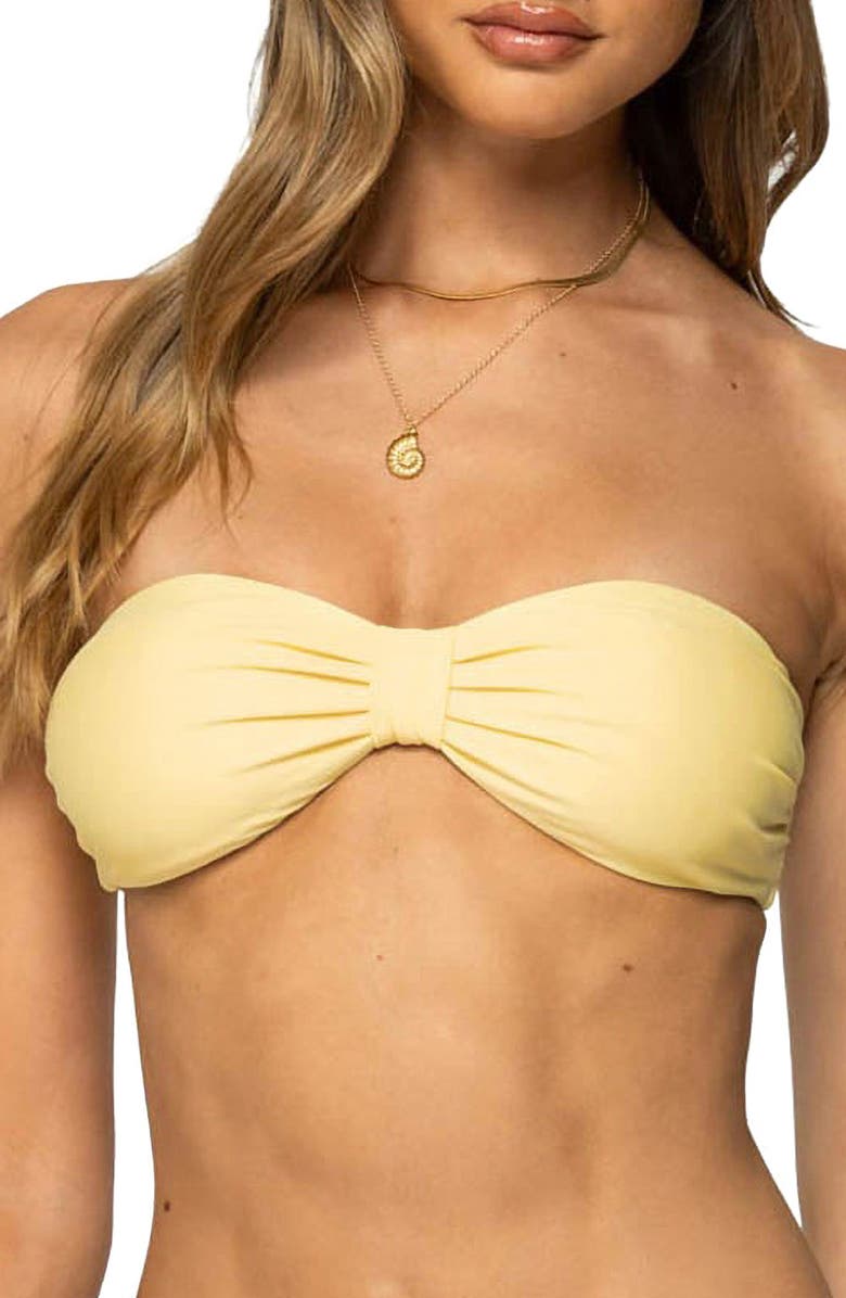 EDIKTED Anais Bandeau Bikini Top, Main, color, Yellow