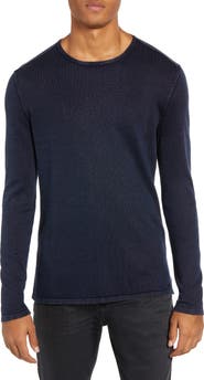 John Varvatos Walter Long Sleeve Acid Wash Crewneck T-Shirt