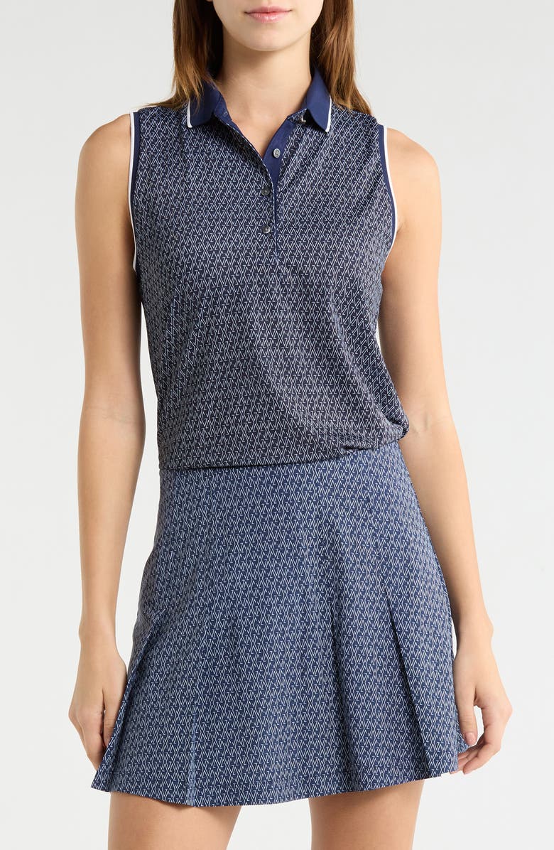 Greyson G-Thing Scarlett Sleeveless Polo, Main, color, Maltese Blue