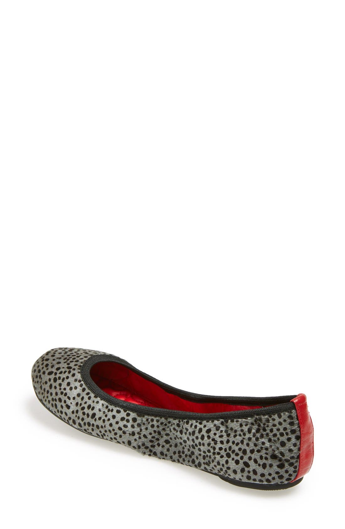 'Leah' Foldable Ballet Flat, Alternate, color, DALMATIAN