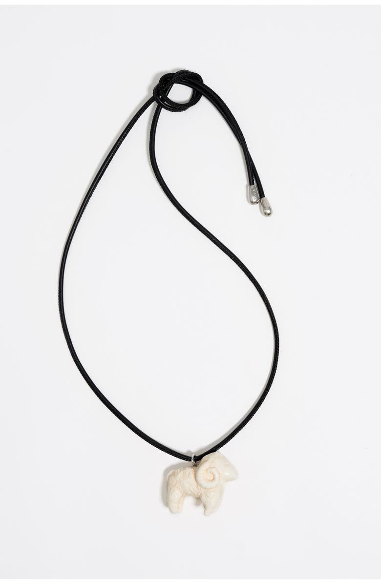 Bimba y Lola Resin Ram Cord Necklace, Main, color, White