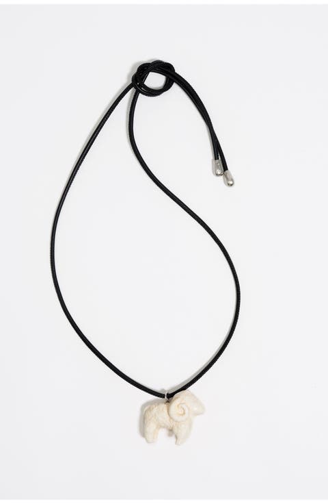 Resin Ram Cord Necklace