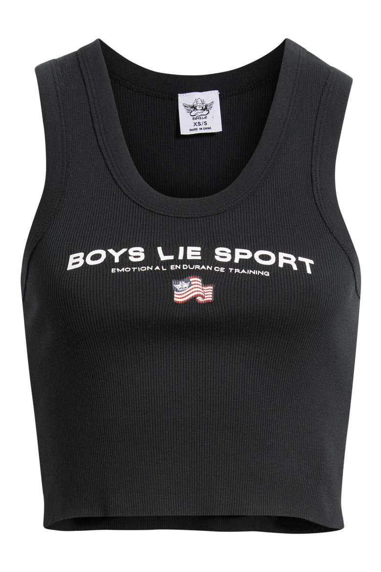 Randy Graphic Ribbed Tank, Alternate, color, BLACK