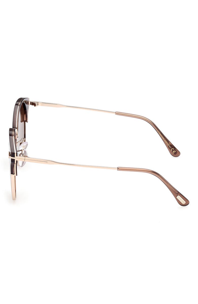 TOM FORD 61mm Round Sunglasses, Alternate, color, Shiny Light Brown / Brown