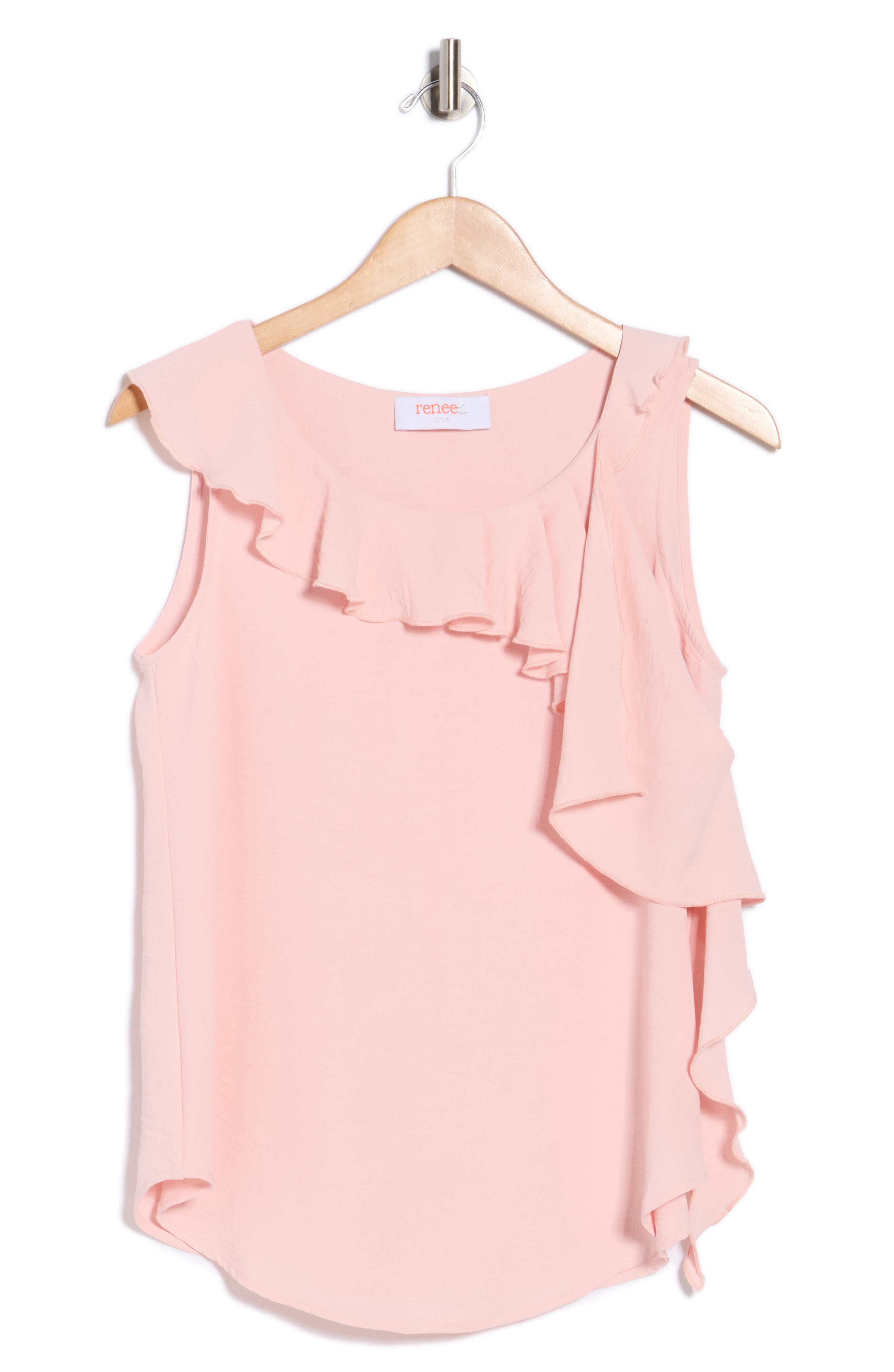 Renee C Ruffle Sleeveless Top