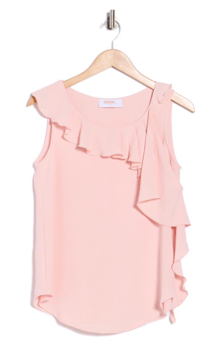 Renee C Ruffle Sleeveless Top, Main, color, Pink