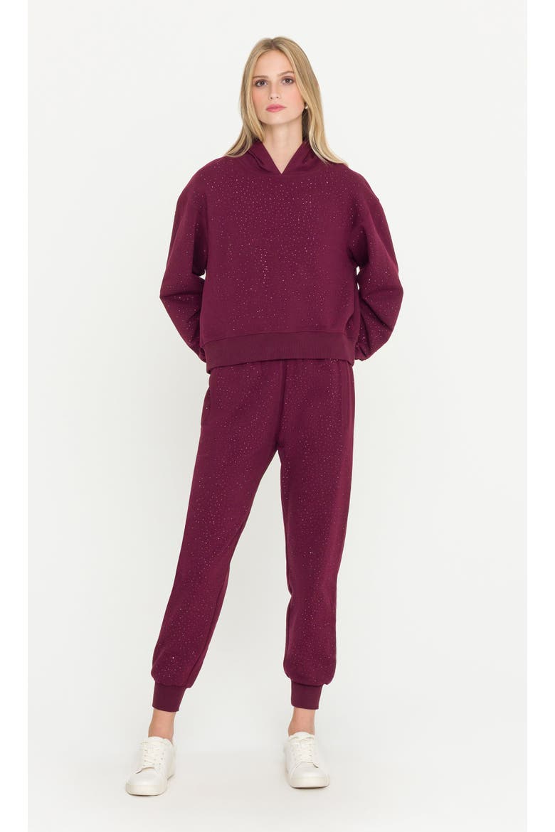 Ruel Compact Crystal Sweatpants, Main, color, Red