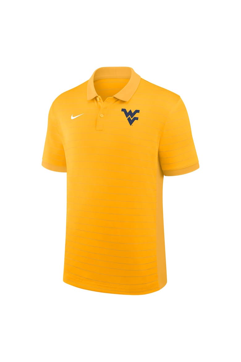 Men's Nike Gold West Virginia Mountaineers 2025 Early Season Coaches Sideline Victory Stripe Performance Polo, Alternate, color, Gold