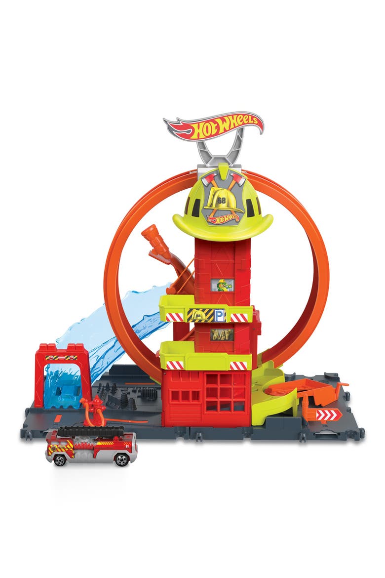 Hot Wheels® City Super Loop Fire Station Playset, Main, color, NONE
