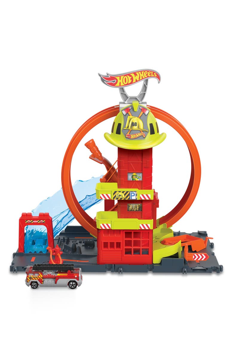 Mattel Hot Wheels<sup>®</sup> City Super Loop Fire Station Playset, Main, color, 
