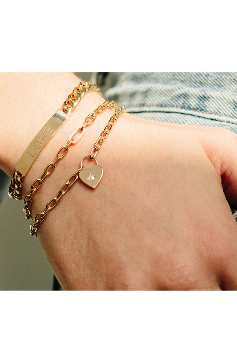 Zoë Chicco Heavy Metal Medium Square Oval Diamond Link Bracelet, Alternate, color,