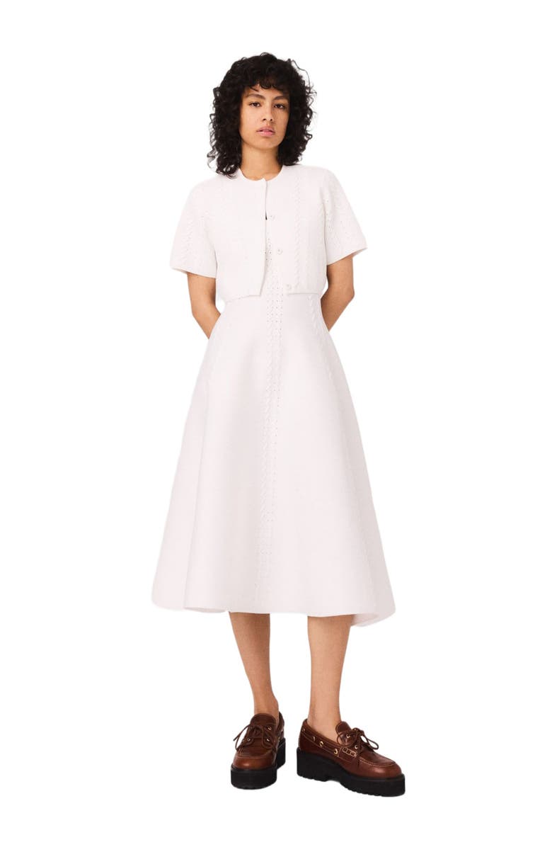 maje Cropped cardigan, Main, color, White