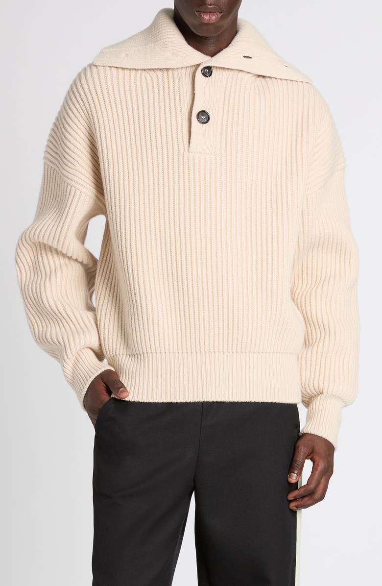 McQueen Funnel Neck Wool & Cashmere Sweater, Main, color, 