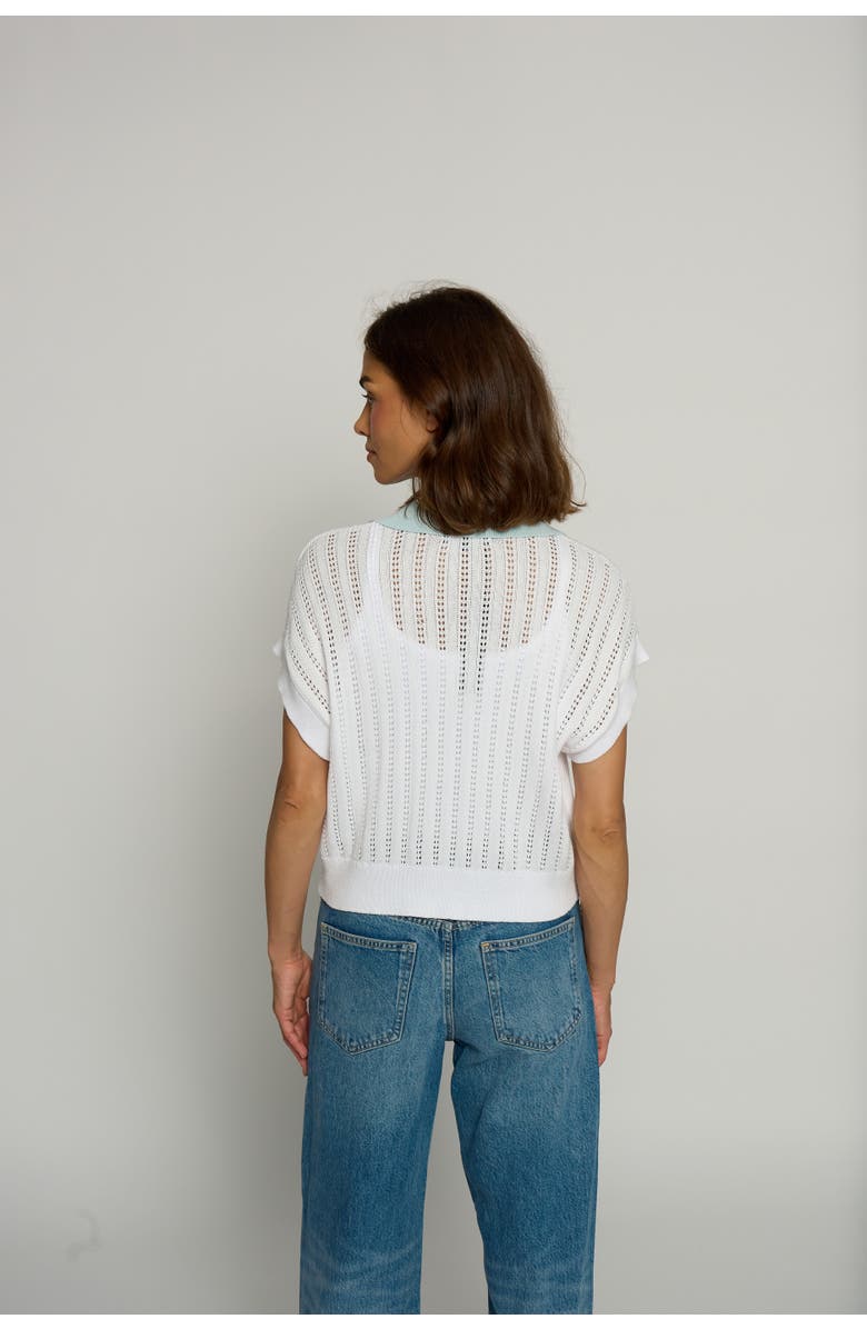 Central Park West Colorblock Pointelle Polo, Alternate, color, 