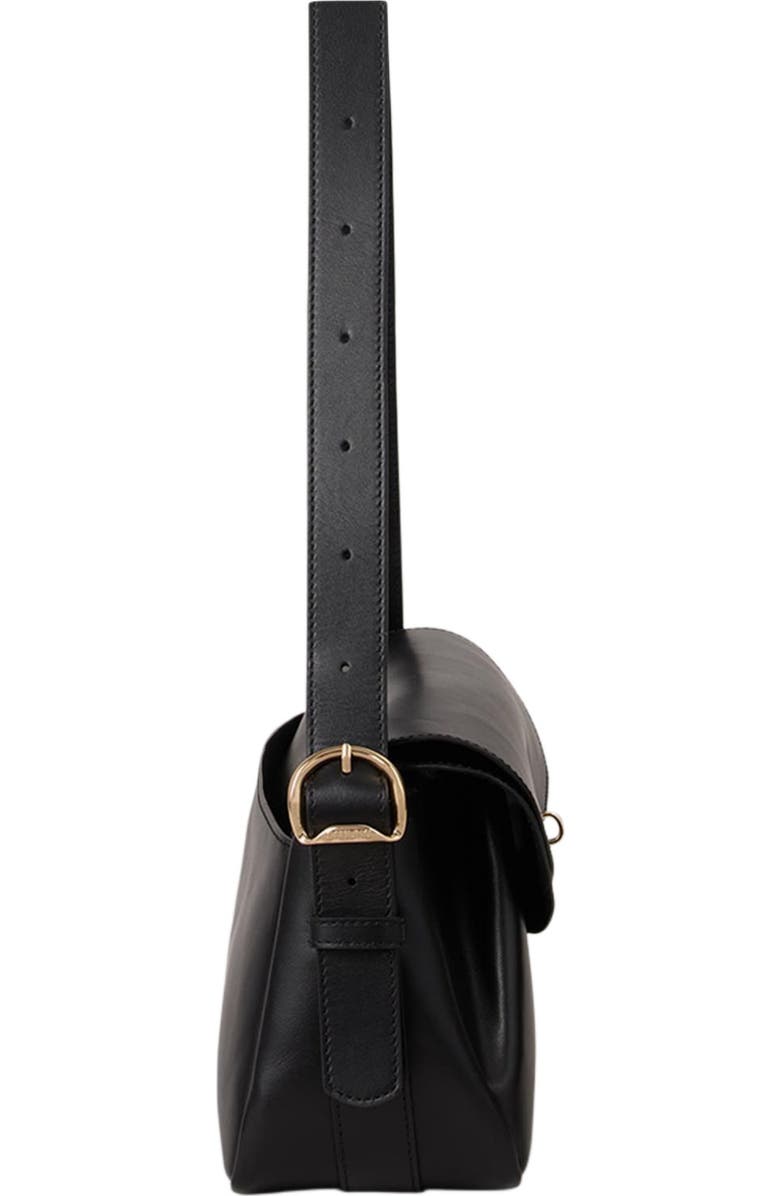 SANDRO Le Mambo plain leather bag, Alternate, color, Black