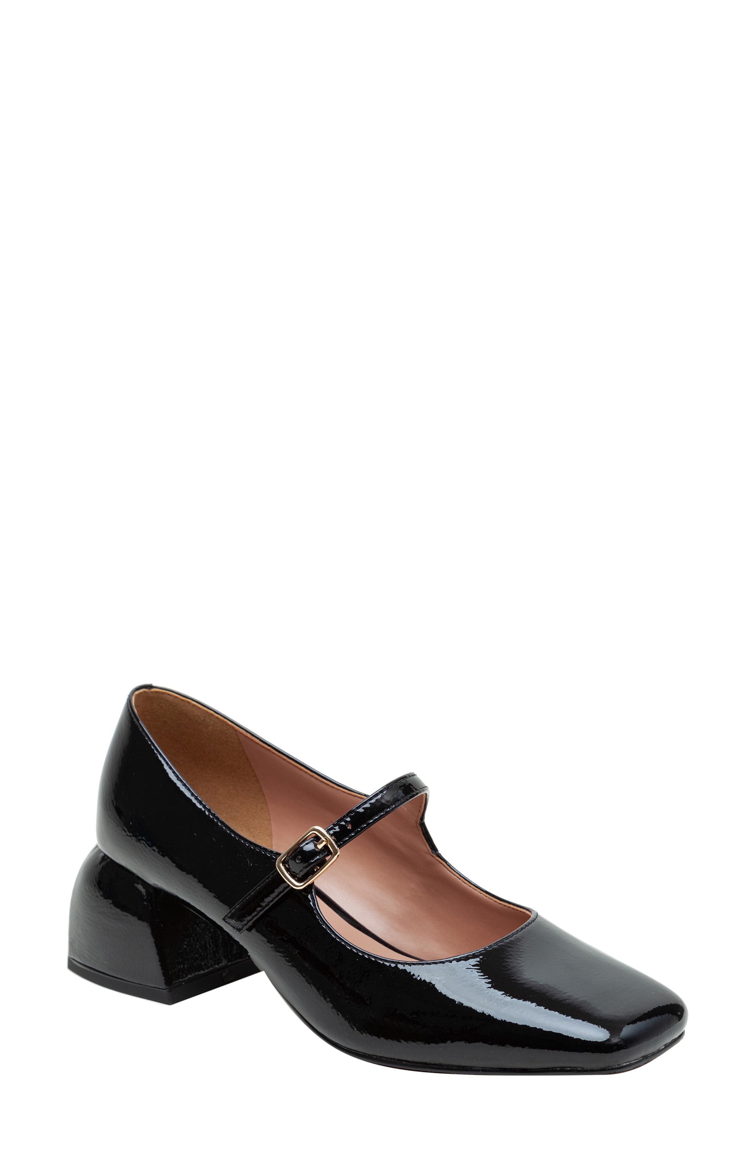 Linea Paolo Monroe Block Heel Mary Jane, Main, color, Black Patent