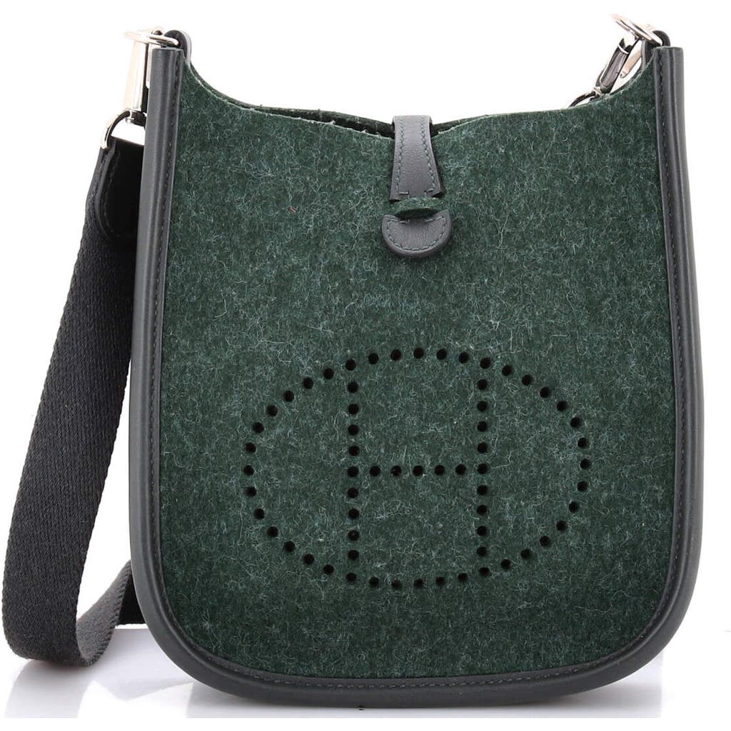 Pre-owned Hermes Hermes Evelyne Bag Gen Iii Felt Tpm In Green