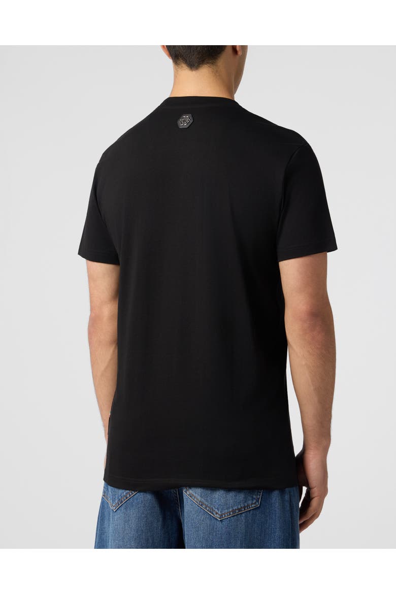 Round Neck T-Shirt Teddy Men, Alternate, color, black