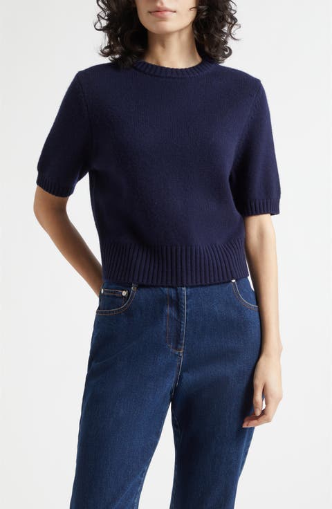 Elsie Short Sleeve Wool & Cashmere Sweater