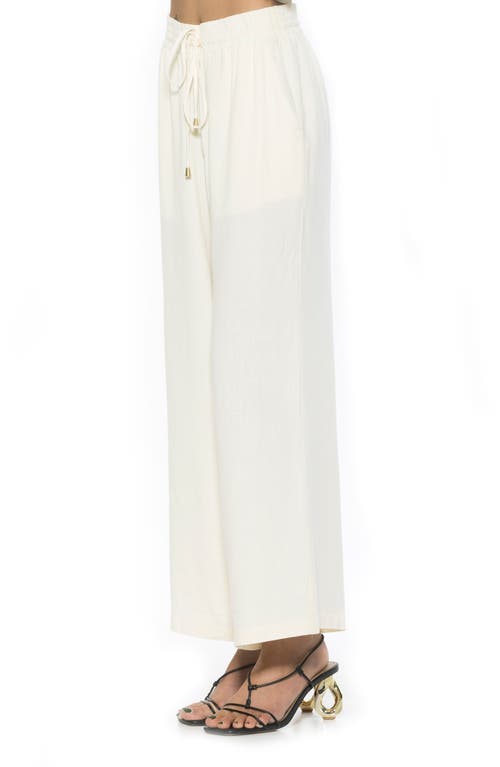 Alexia Admor Xila Linen-blend Wide Leg Pant In Ivory