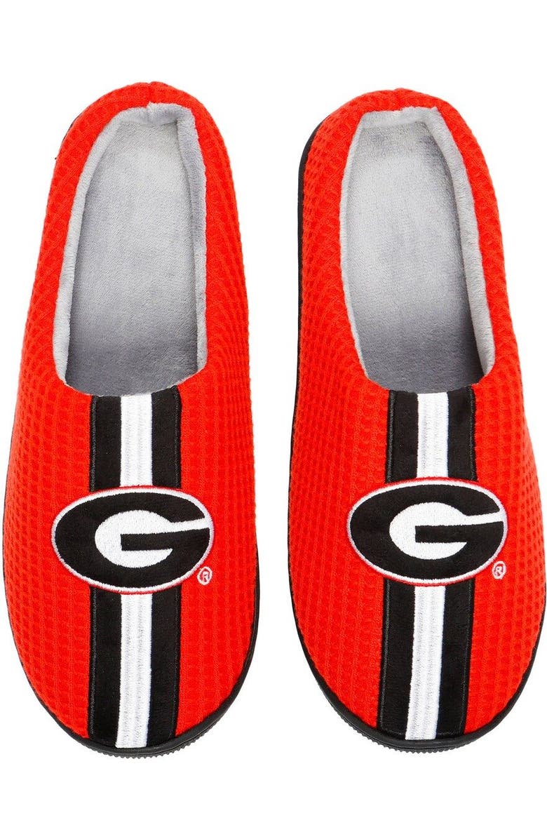 FOCO Men's FOCO Red Georgia Bulldogs Team Stripe Memory Foam Slide Slippers, Main, color,