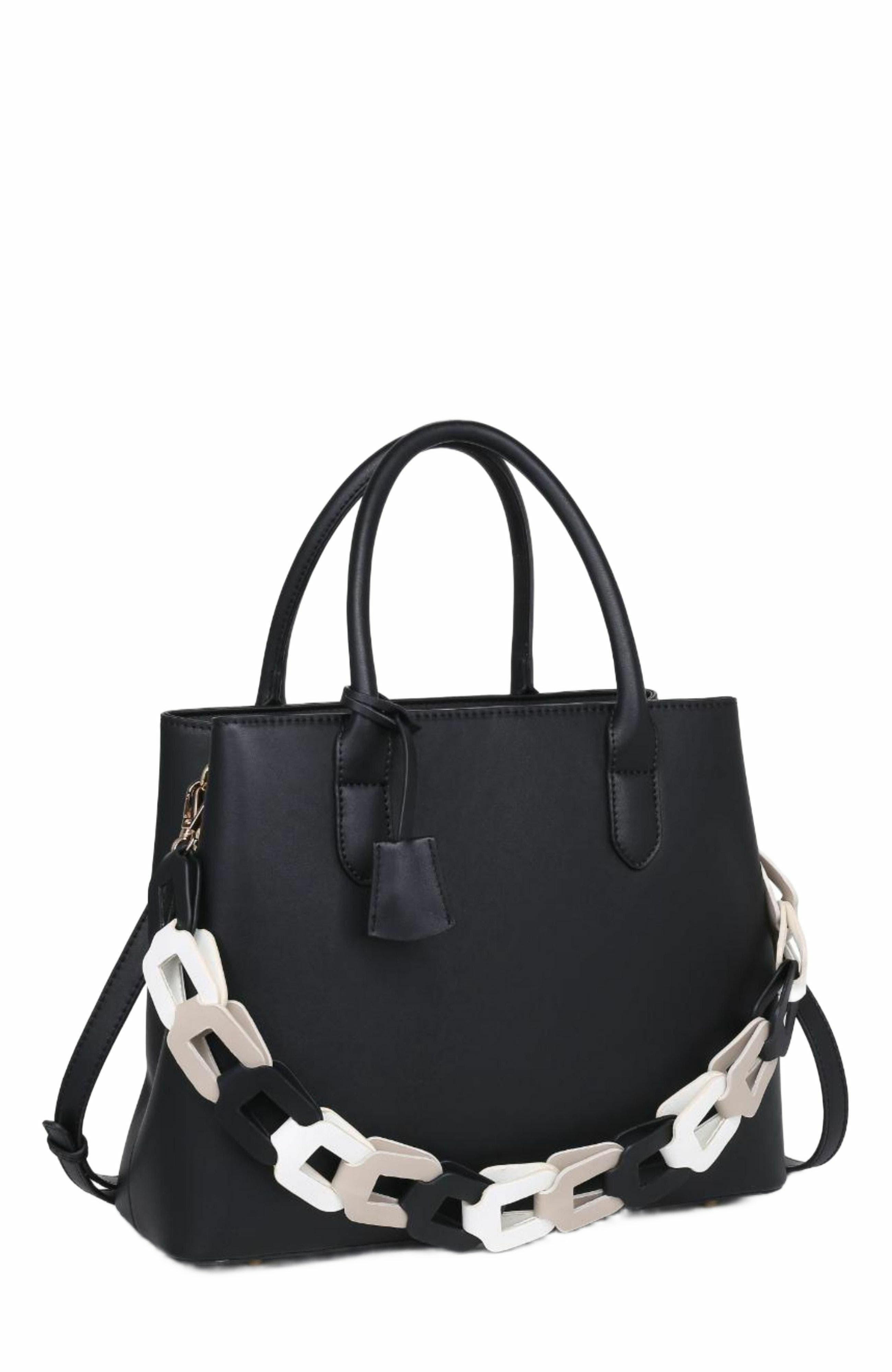 MODA LUXE Regalina Satchel, Alternate, color, Black