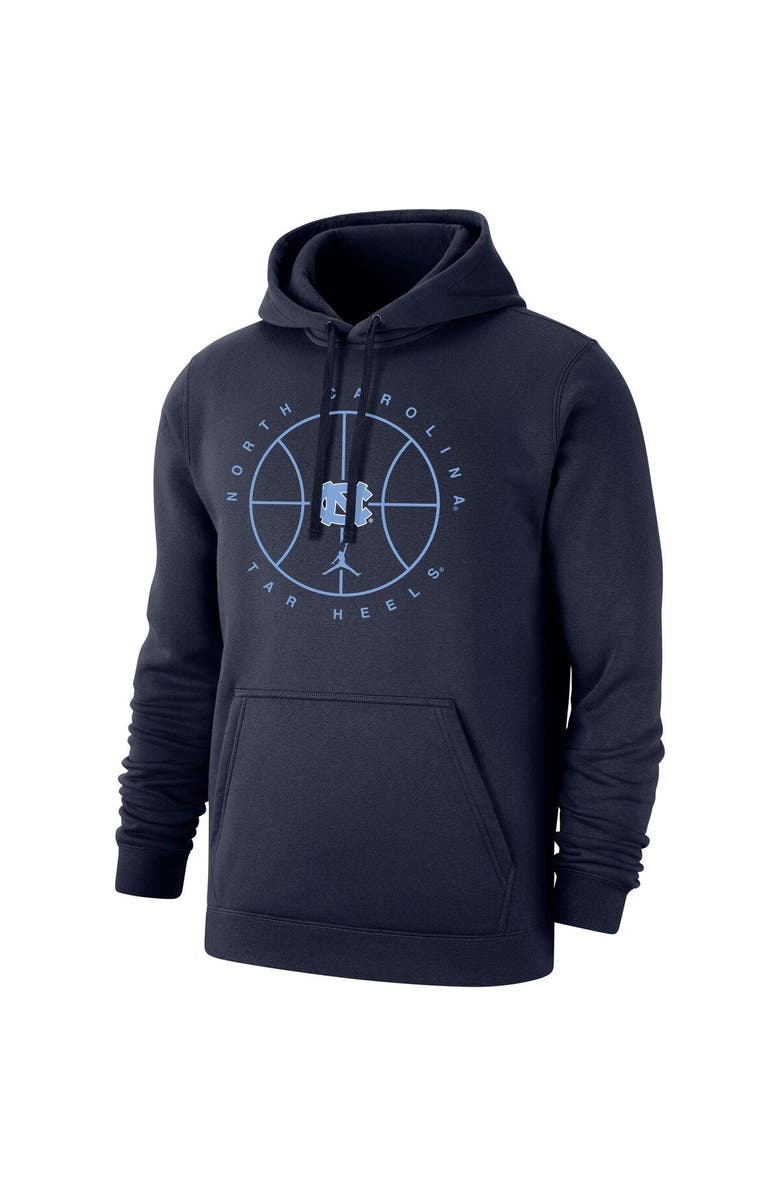 Jordan Brand Men's Jordan Brand Navy North Carolina Tar Heels Basketball Icon Club Fleece Pullover Hoodie, Alternate, color, 