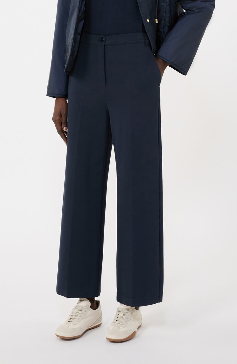 Weekend Max Mara Abano Straight Leg Jersey Ankle Pants, Alternate, color, Navy