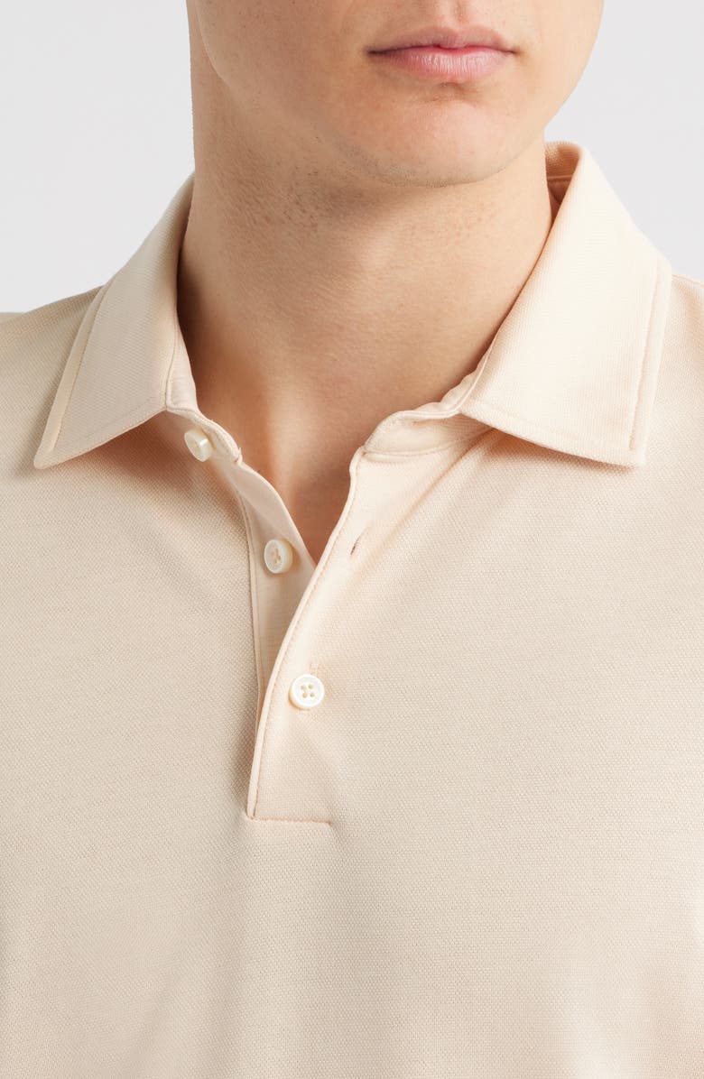 BOSS Press Lyocell & Cotton Polo, Alternate, color, Open Beige