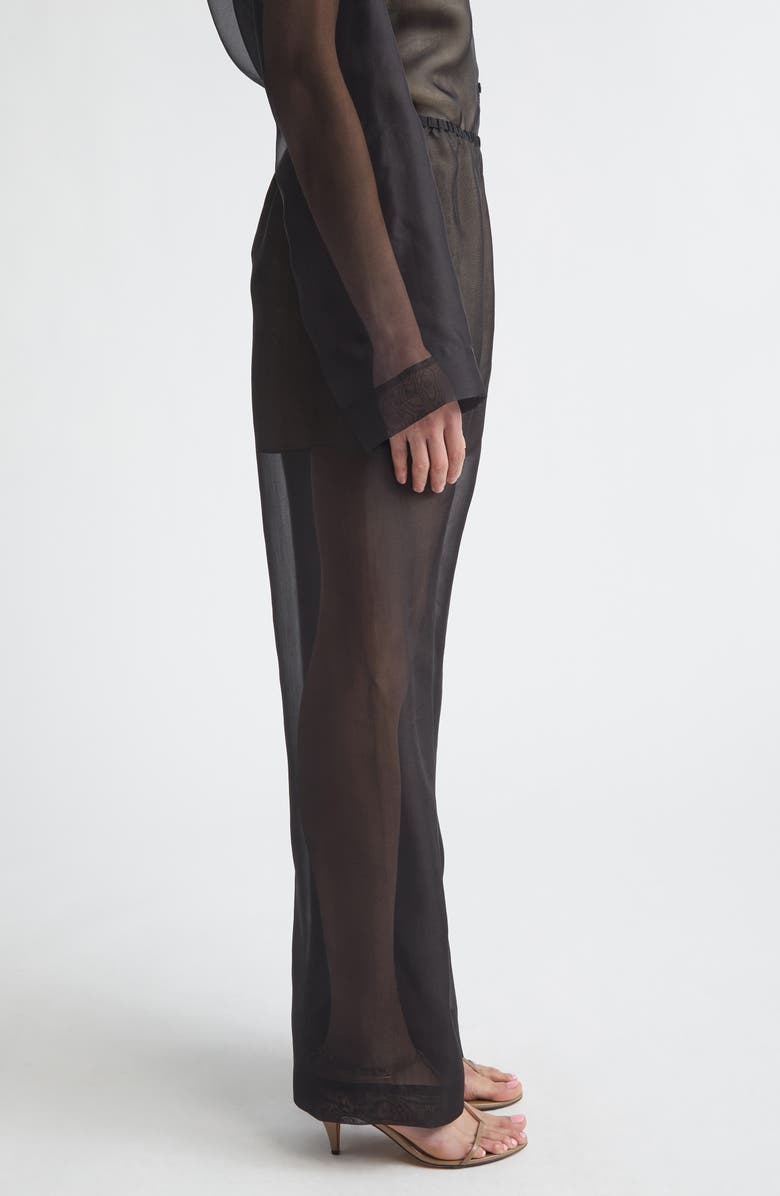 GIA STUDIOS Lisse Silk Organza Straight Leg Pants, Alternate, color, Black