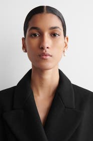 COS Mismatched Rectangular Pearl Earrings