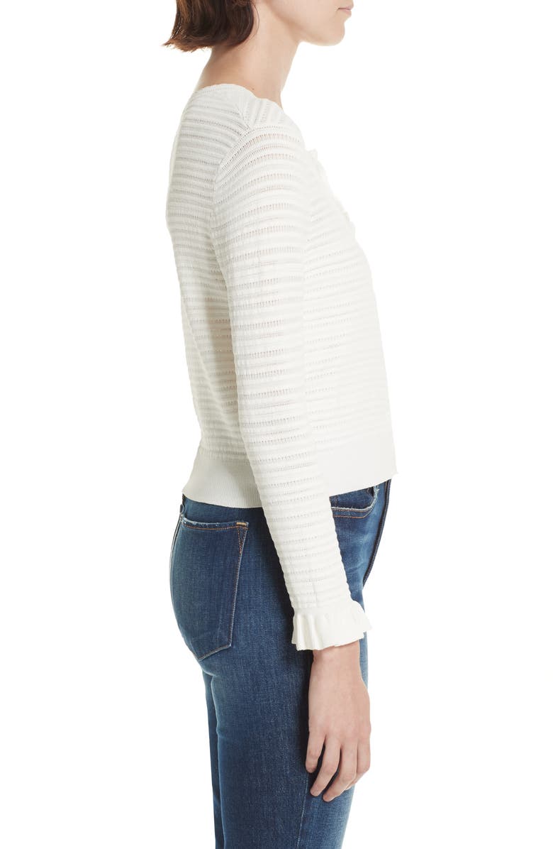 Rebecca Taylor Pointelle Mix Cardigan, Alternate, color, 