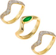 BY ADINA EDEN Triple Pave V Ring Combo