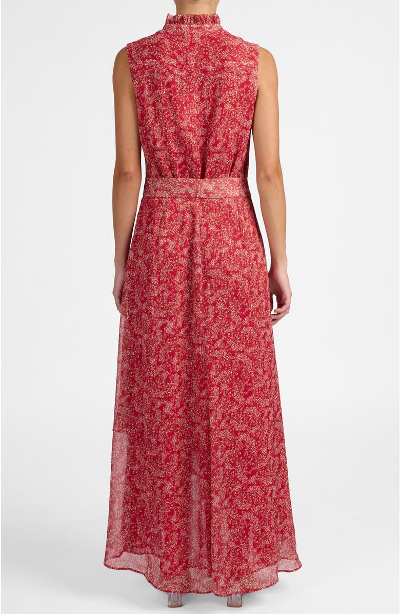 Santorelli Carson Sleeveless Hi-Lo Midi Dress in Printed Georgette, Alternate, color, Chili Pepper