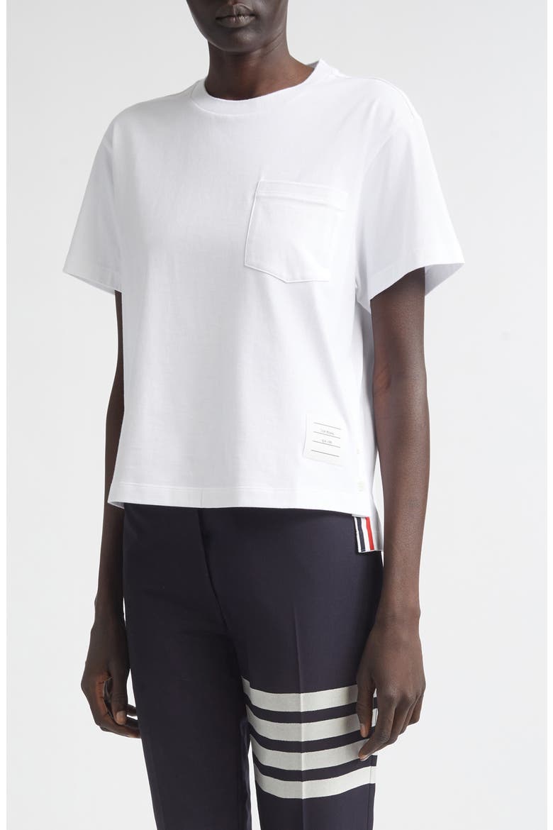 Medium Weight Cotton Jersey Boxy Pocket Tee, Main, color, WHITE