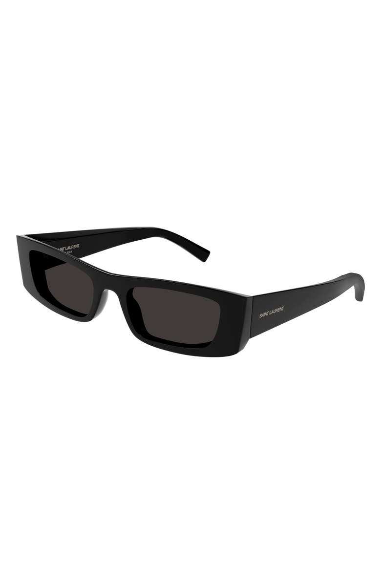 Saint Laurent 52mm Rectangular Sunglasses, Alternate, color,