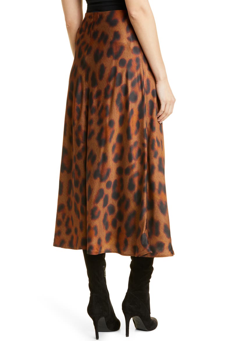 Clarisa Leopard Print Satin Maxi Skirt, Alternate, color, SPICE/ BLACK SPOTTED PANTHER
