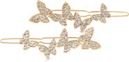 Ettika Whimsical Set of 2 Crystal Butterfly Barrettes