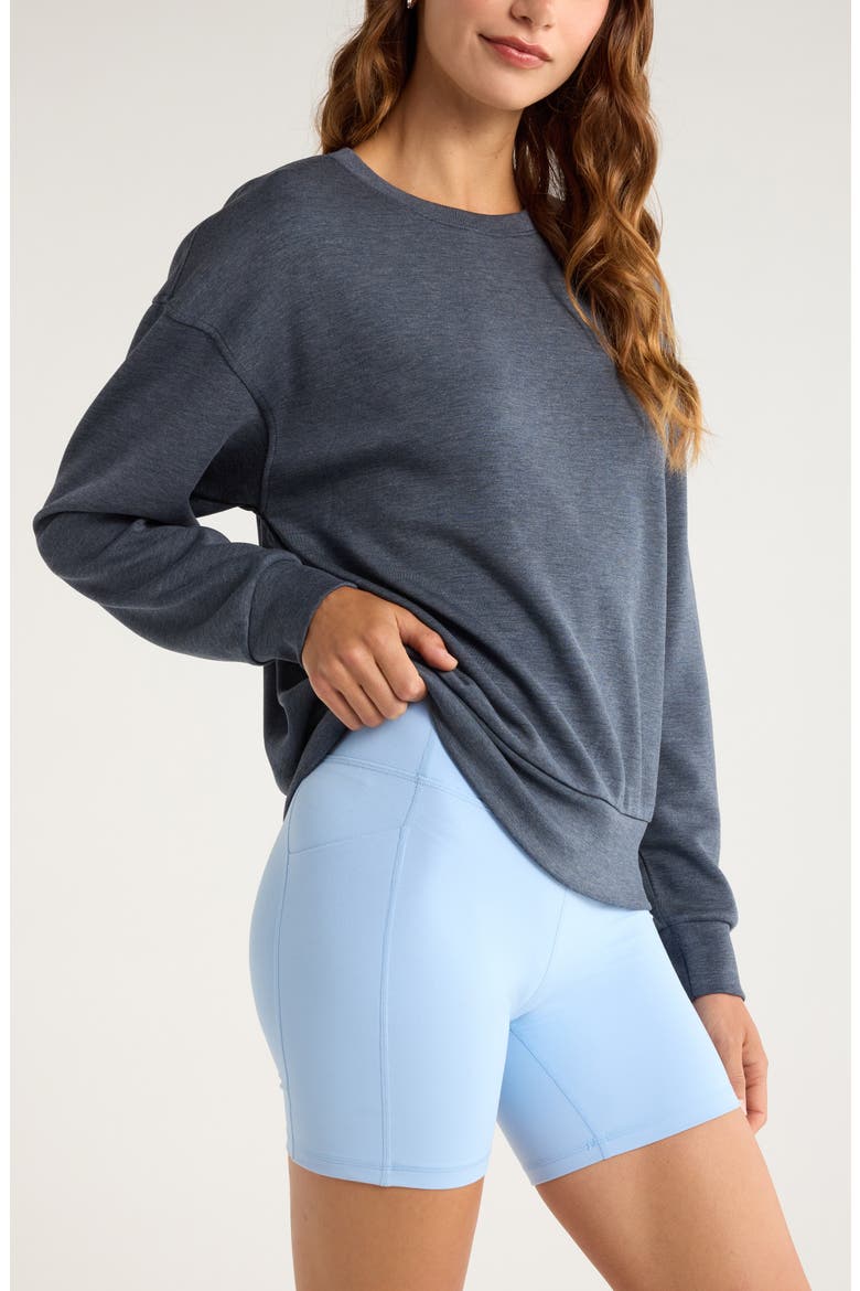 Soft Luxe Boxy Crew Sweatshirt, Alternate, color, NAVY ARMADA HEATHER