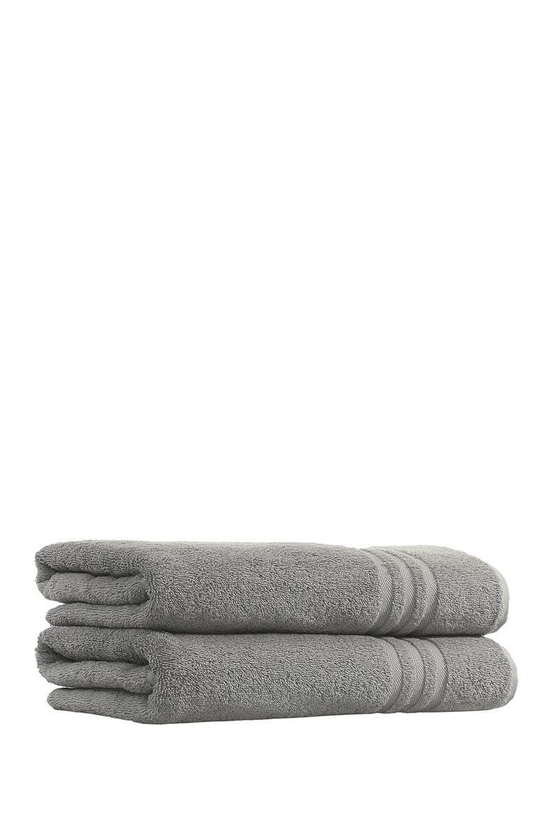 Denzi Bath Towels - Set of 2 - Dark Grey, Alternate, color, DARK GREY