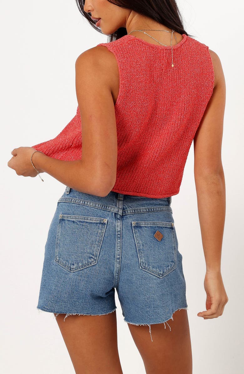 Petal & Pup Kendall Tie Front Sleeveless Knit Top, Alternate, color, Red
